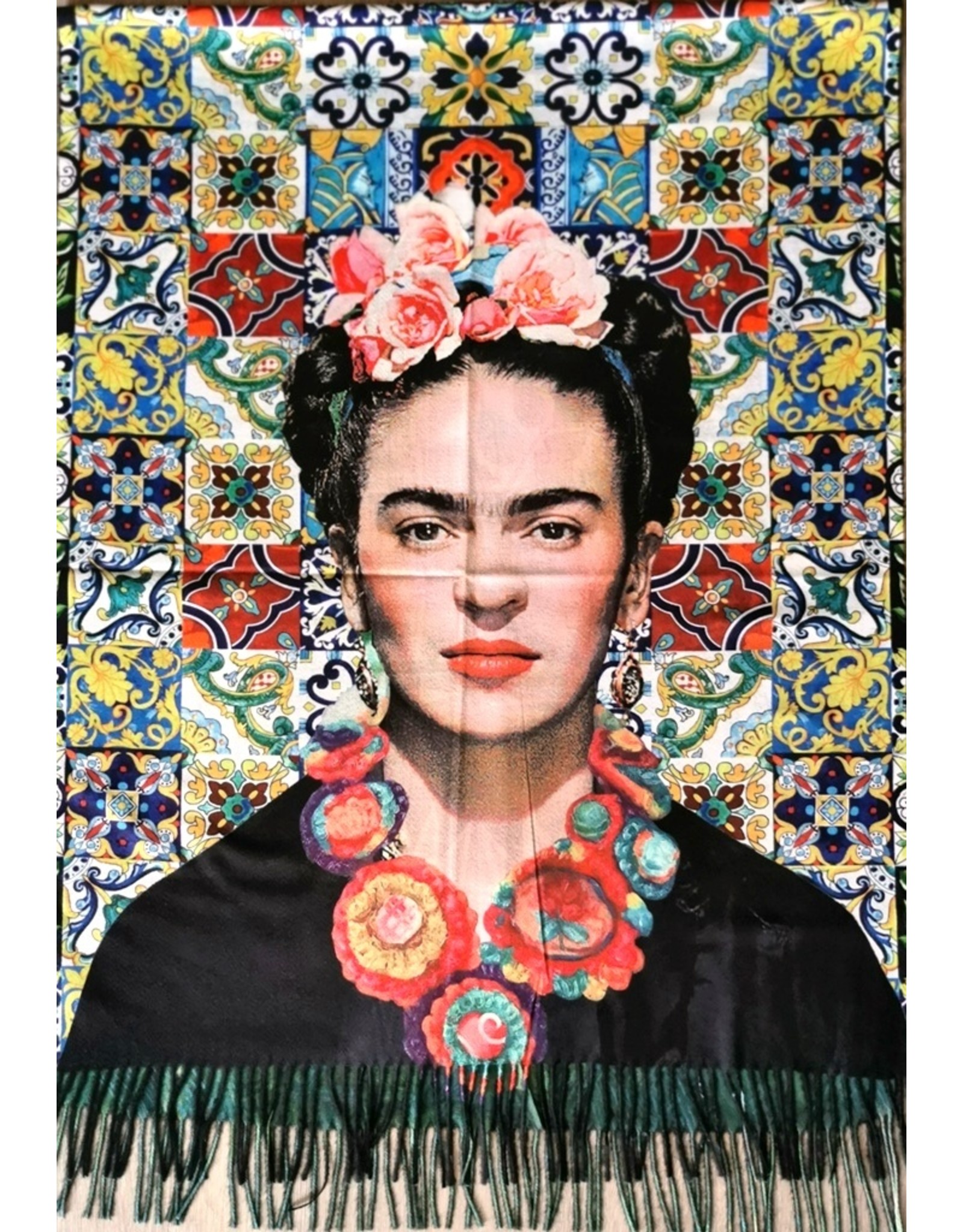 Frida Kahlo Mexican ornament Scarf-Wrap 180x70cm | Boutique Trukado ...