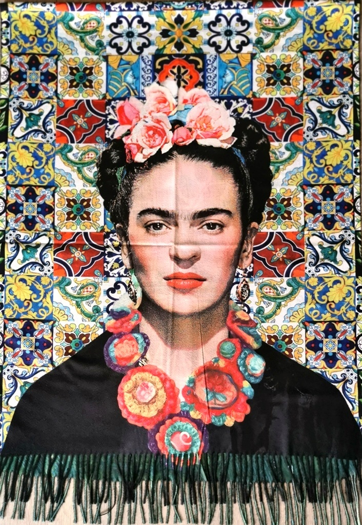 Frida Kahlo Mexican ornament Scarf-Wrap 180x70cm | Boutique Trukado ...