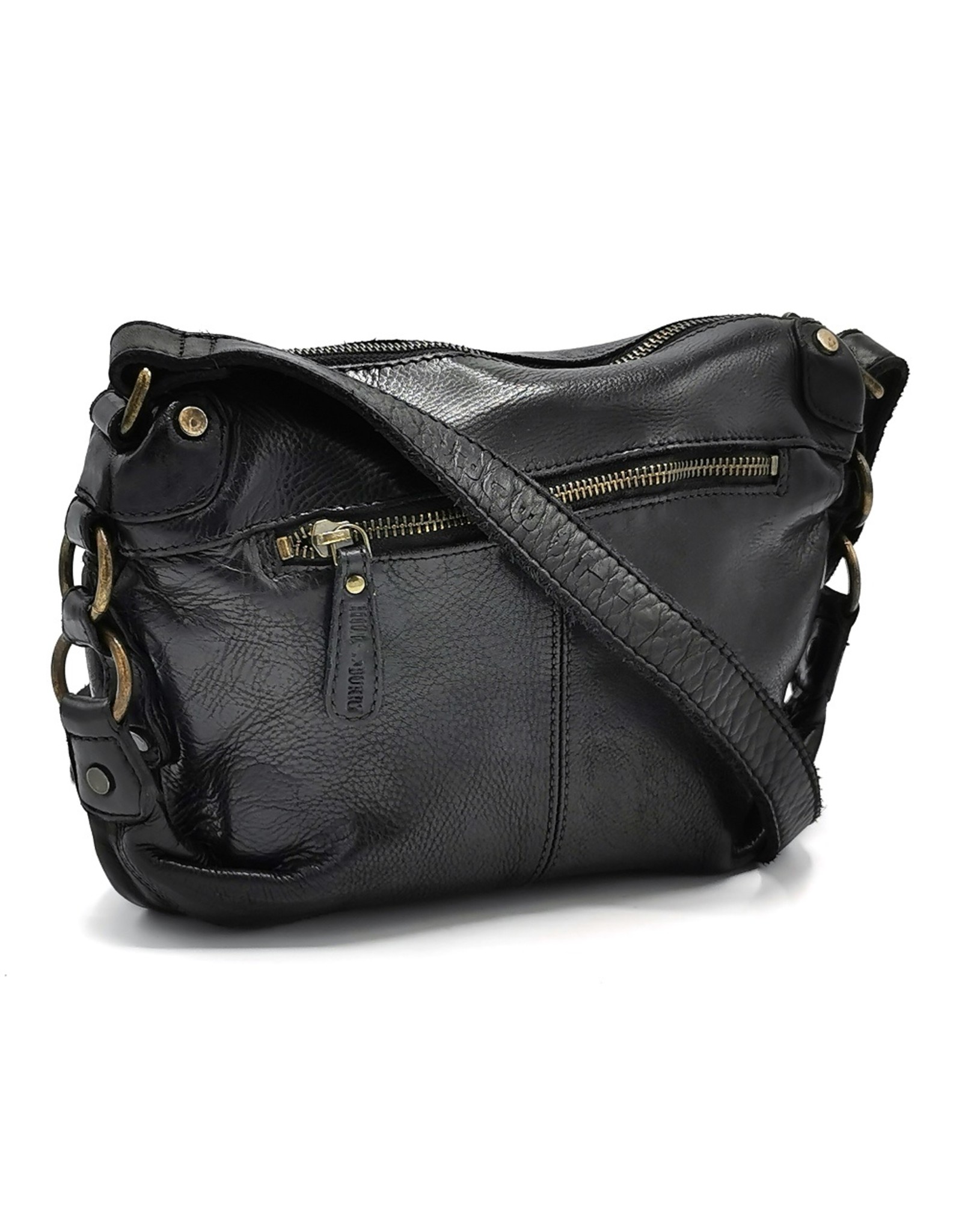 HillBurry Leather bags - HillBurry Shoulder bag Washed Leather black