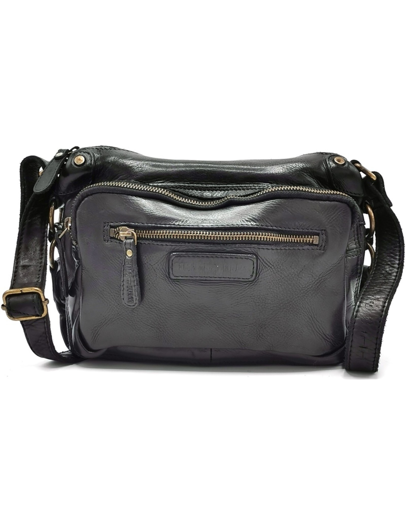 HillBurry Leather bags - HillBurry Shoulder bag Washed Leather black