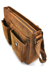 HillBurry Leather bags - HillBurry Leather Laptop bag-workbag with holster cover