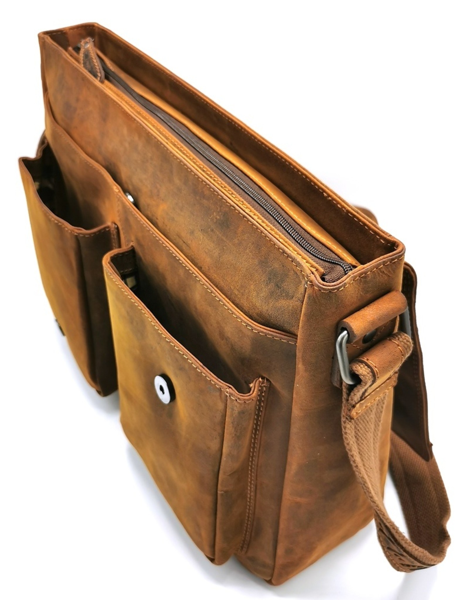 HillBurry Leren tassen - HillBurry Leren Laptoptas  met holster omslag