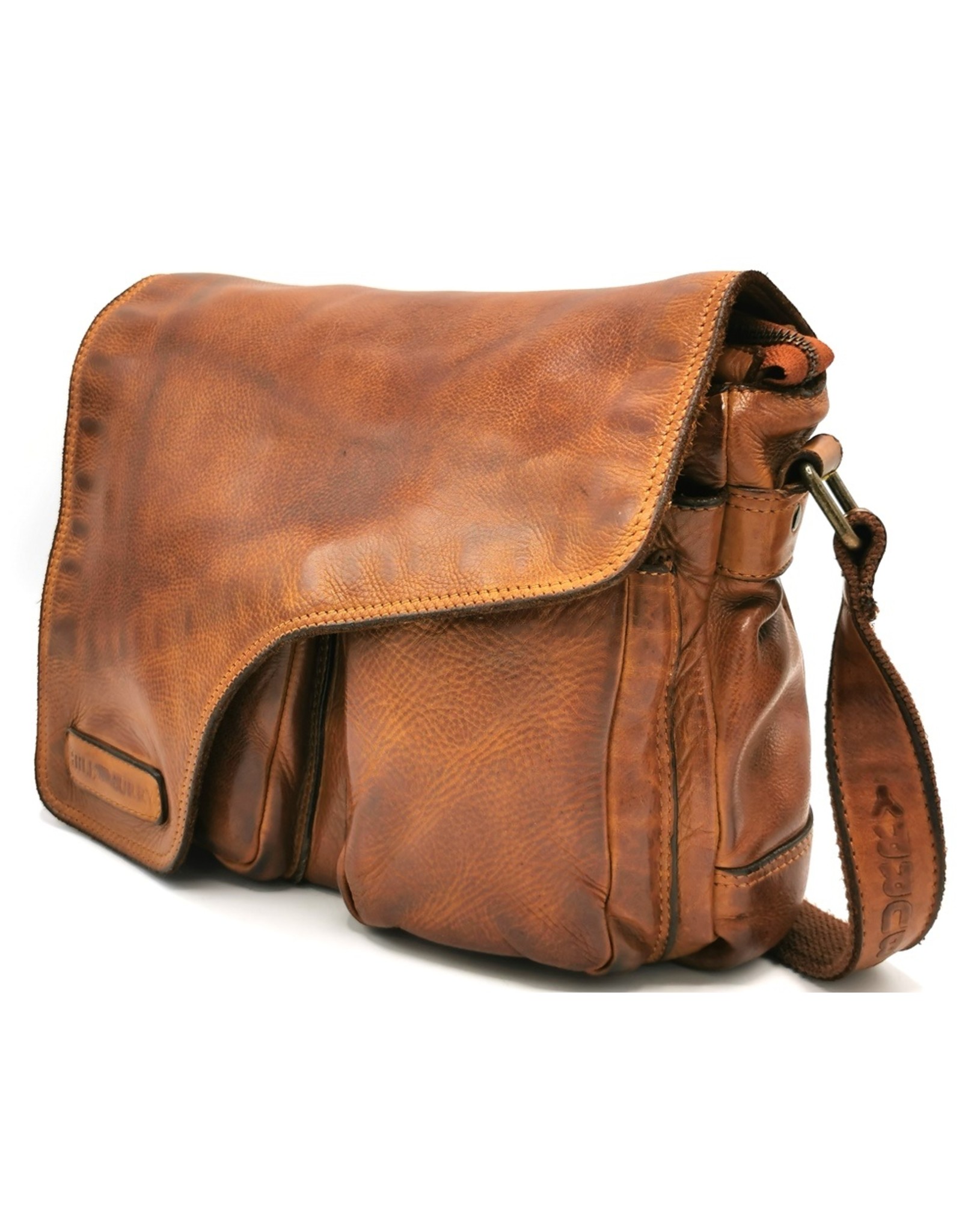 HillBurry Leren schoudertassen Leren crossbody tassen - Hillburry schoudertas holster omslag gewassen leer cognac