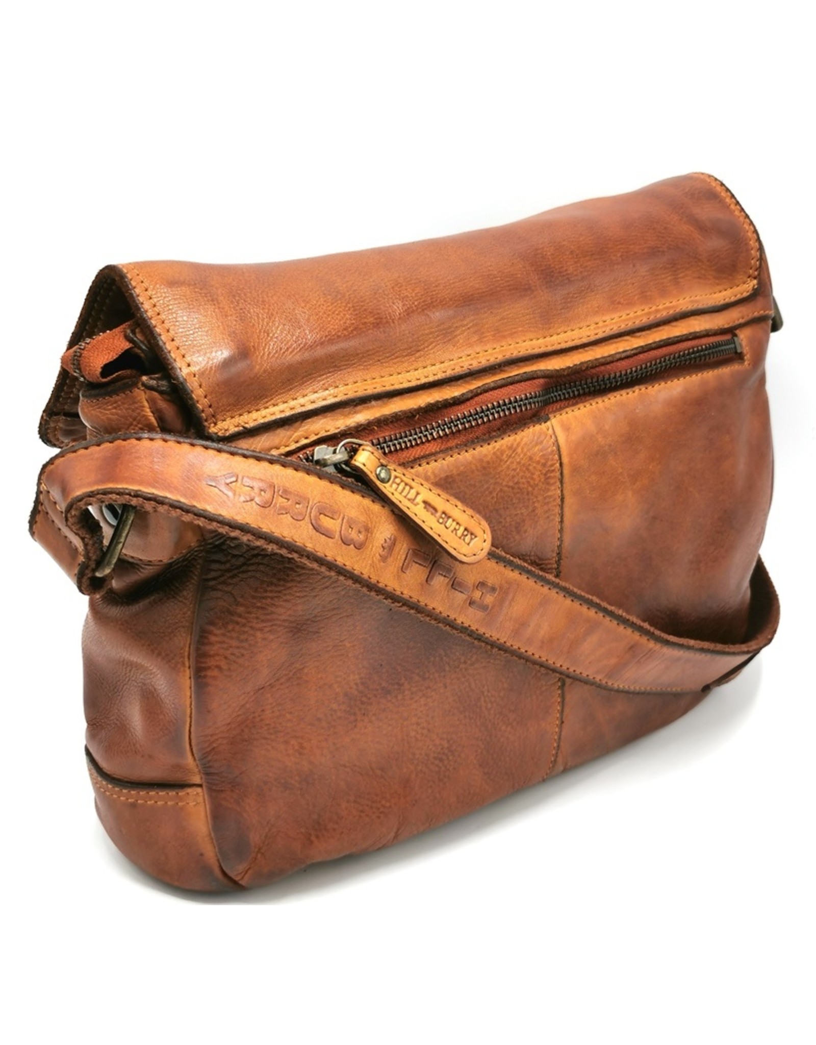 HillBurry Leren schoudertassen Leren crossbody tassen - Hillburry schoudertas holster omslag gewassen leer cognac