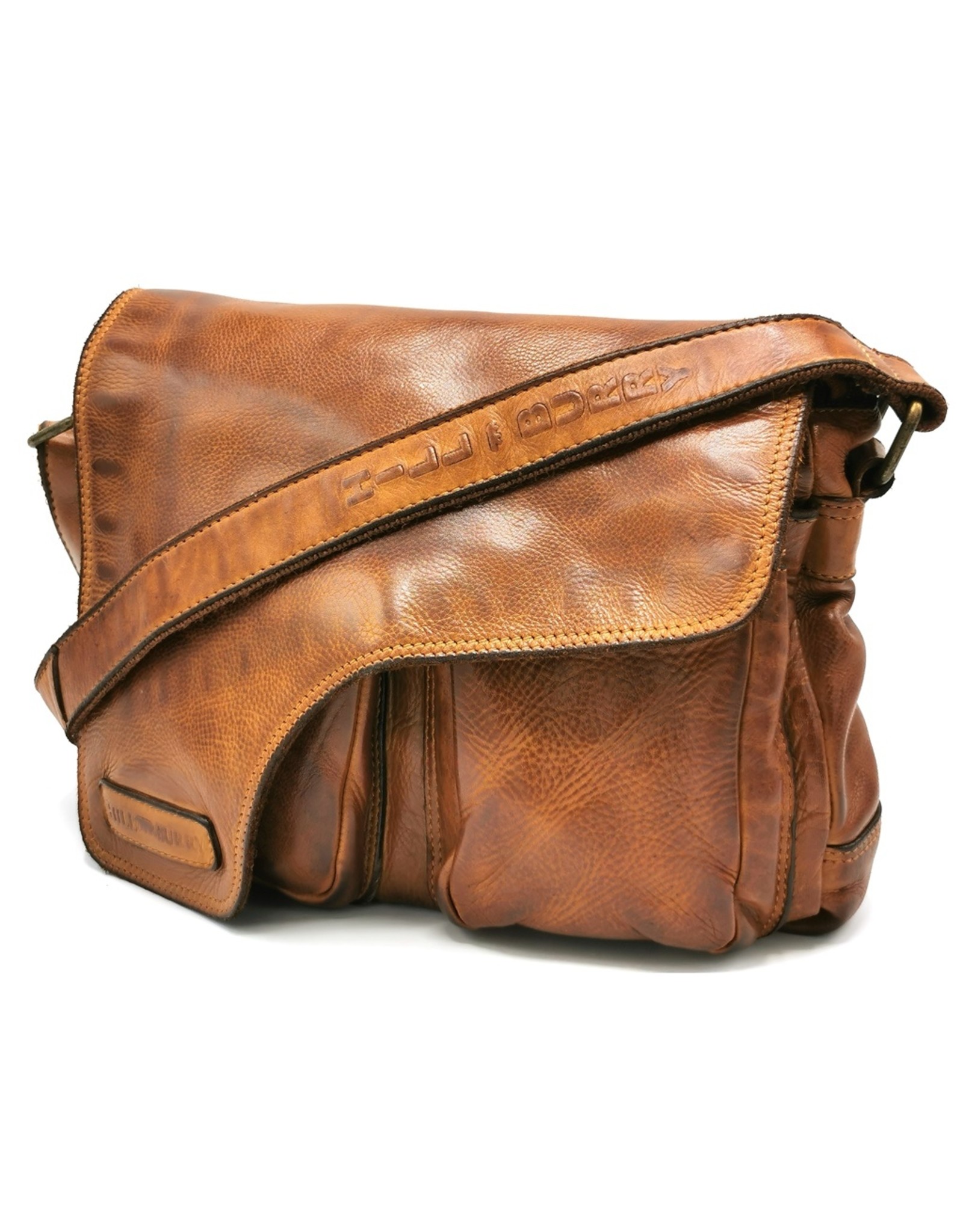 HillBurry Leren schoudertassen Leren crossbody tassen - Hillburry schoudertas holster omslag gewassen leer cognac