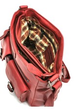 HillBurry Leather Shoulder bags  Leather crossbody bags - HillBurry Leather Shoulder Bag with multiple pockets red