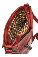 HillBurry Leather Shoulder bags  Leather crossbody bags - HillBurry Leather Shoulder Bag with multiple pockets red