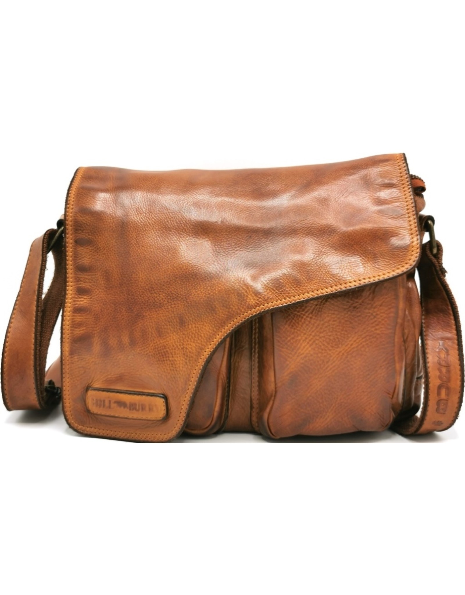 HillBurry Leren schoudertassen Leren crossbody tassen - Hillburry schoudertas holster omslag gewassen leer cognac