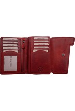 HillBurry Leather wallets - Hillburry leather wallet red with RFID