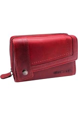 HillBurry Leather wallets - Hillburry leather wallet red with RFID