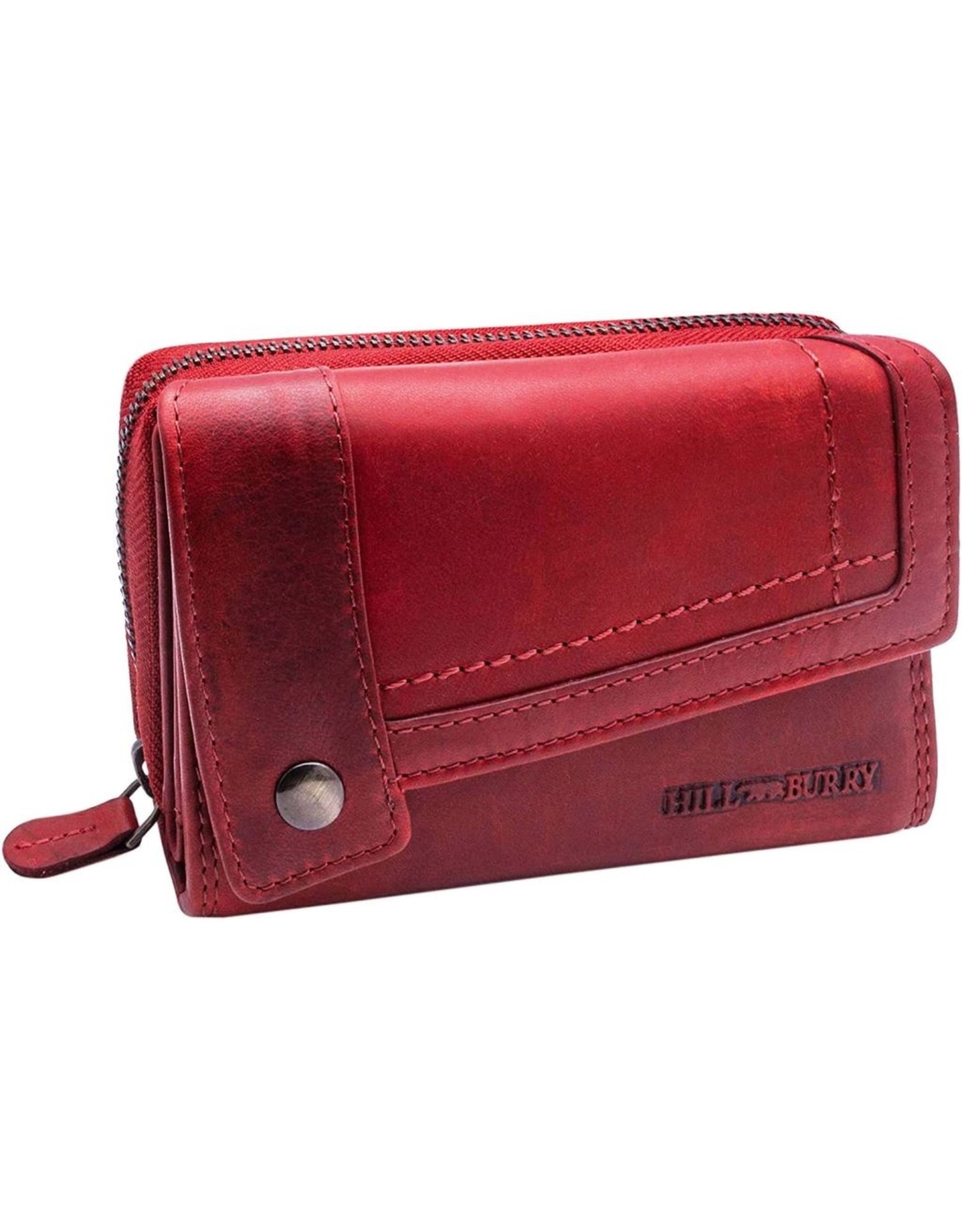 HillBurry Leather wallets - Hillburry leather wallet red with RFID