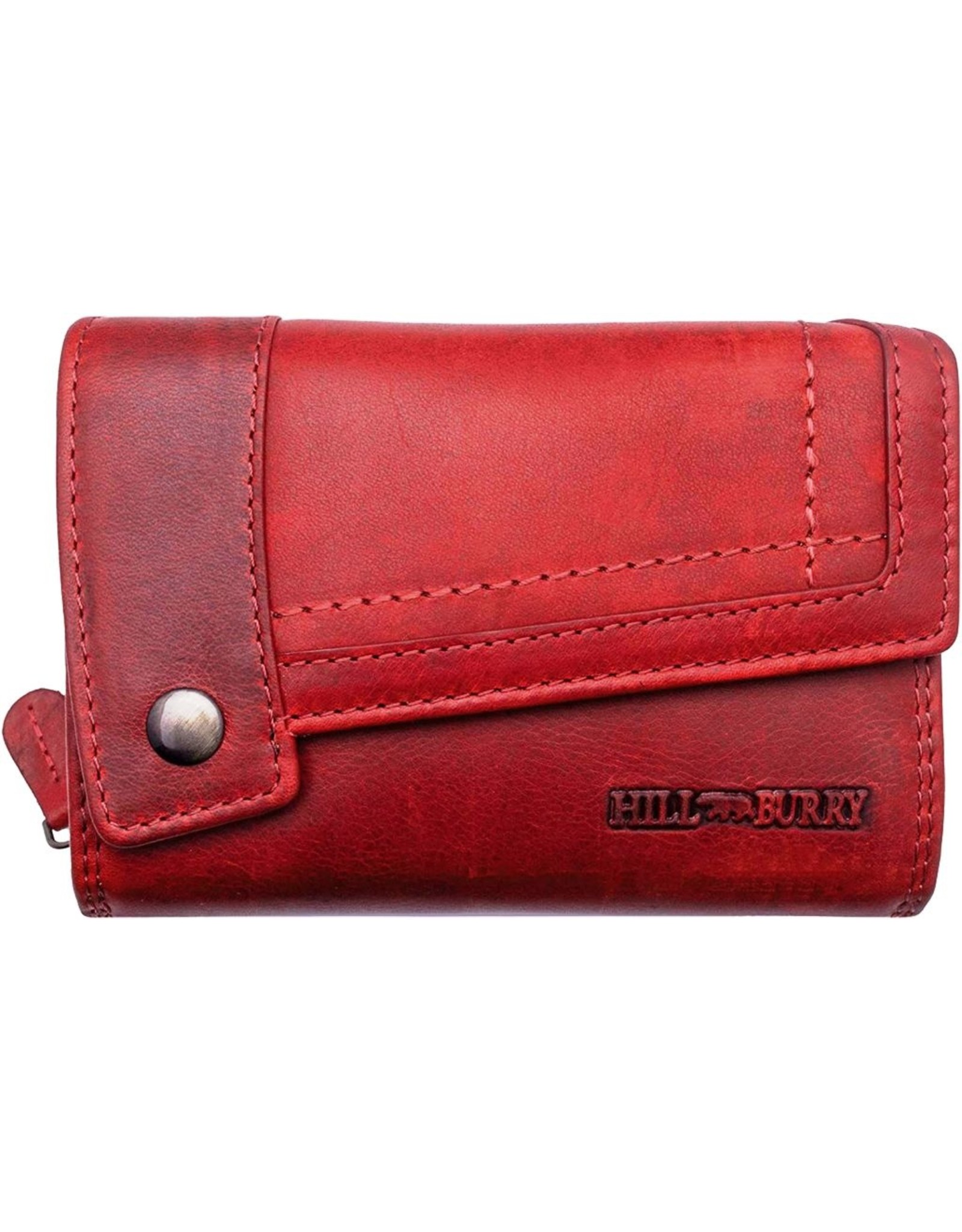 HillBurry Leather wallets - Hillburry leather wallet red with RFID