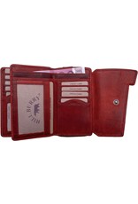 HillBurry Leather wallets - Hillburry leather wallet red with RFID