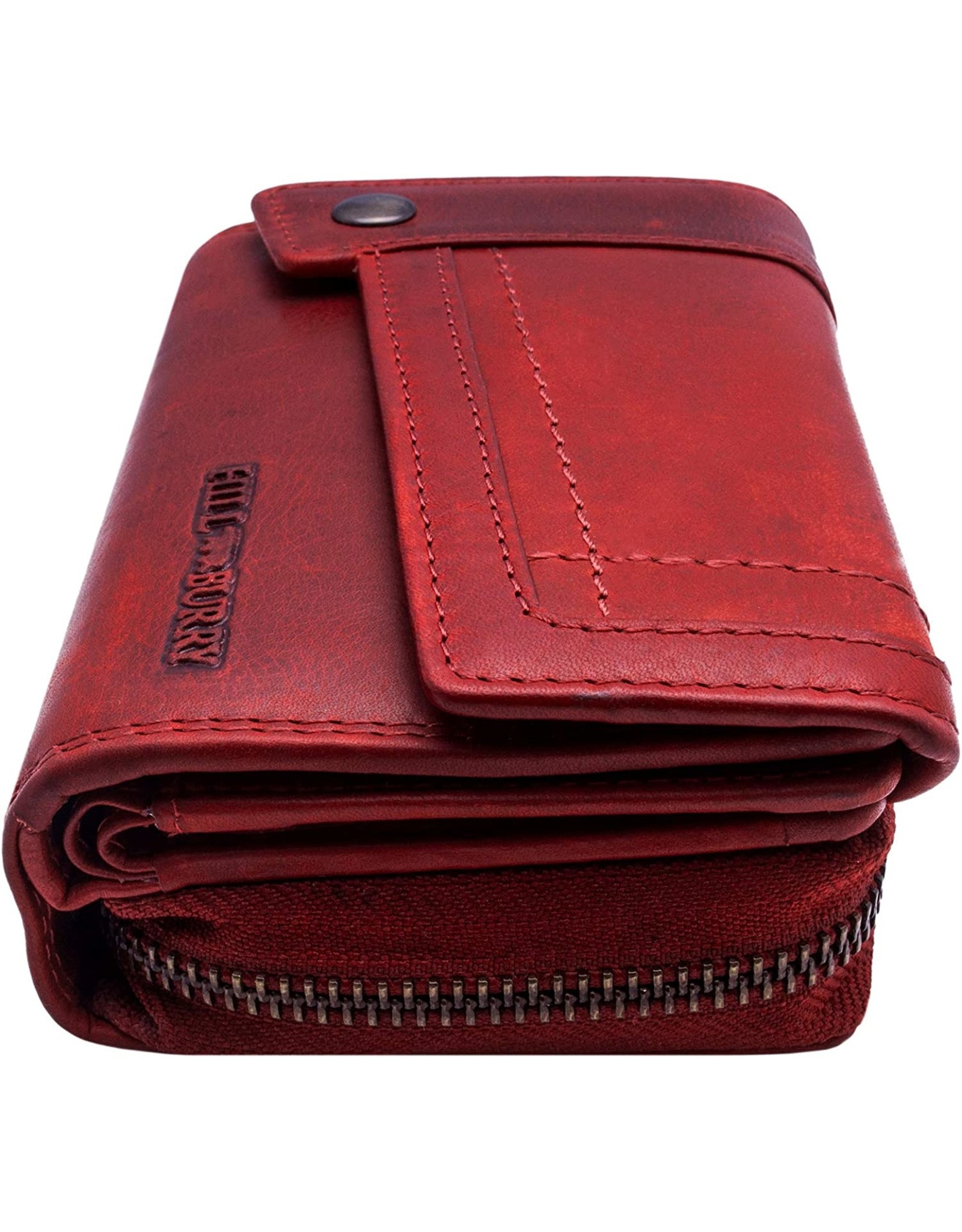 HillBurry Leather wallets - Hillburry leather wallet red with RFID