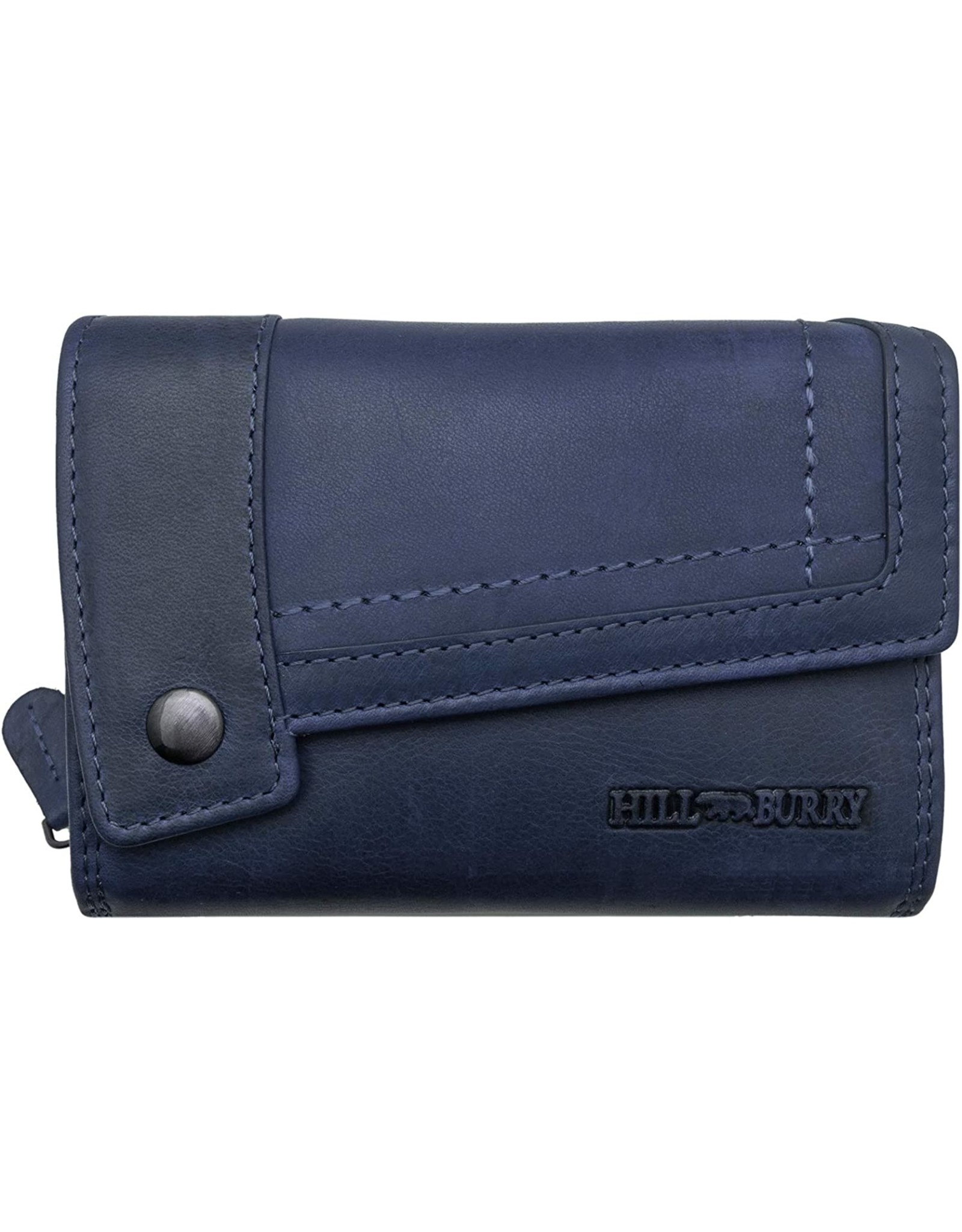 HillBurry Leren portemonnees - Hillburry leren portemonnee met RFID blauw blue