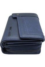 HillBurry Leren portemonnees - Hillburry leren portemonnee met RFID blauw blue
