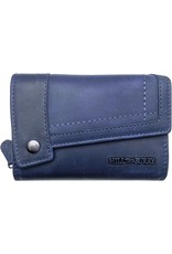 HillBurry Leren portemonnees - Hillburry leren portemonnee met RFID blauw blue