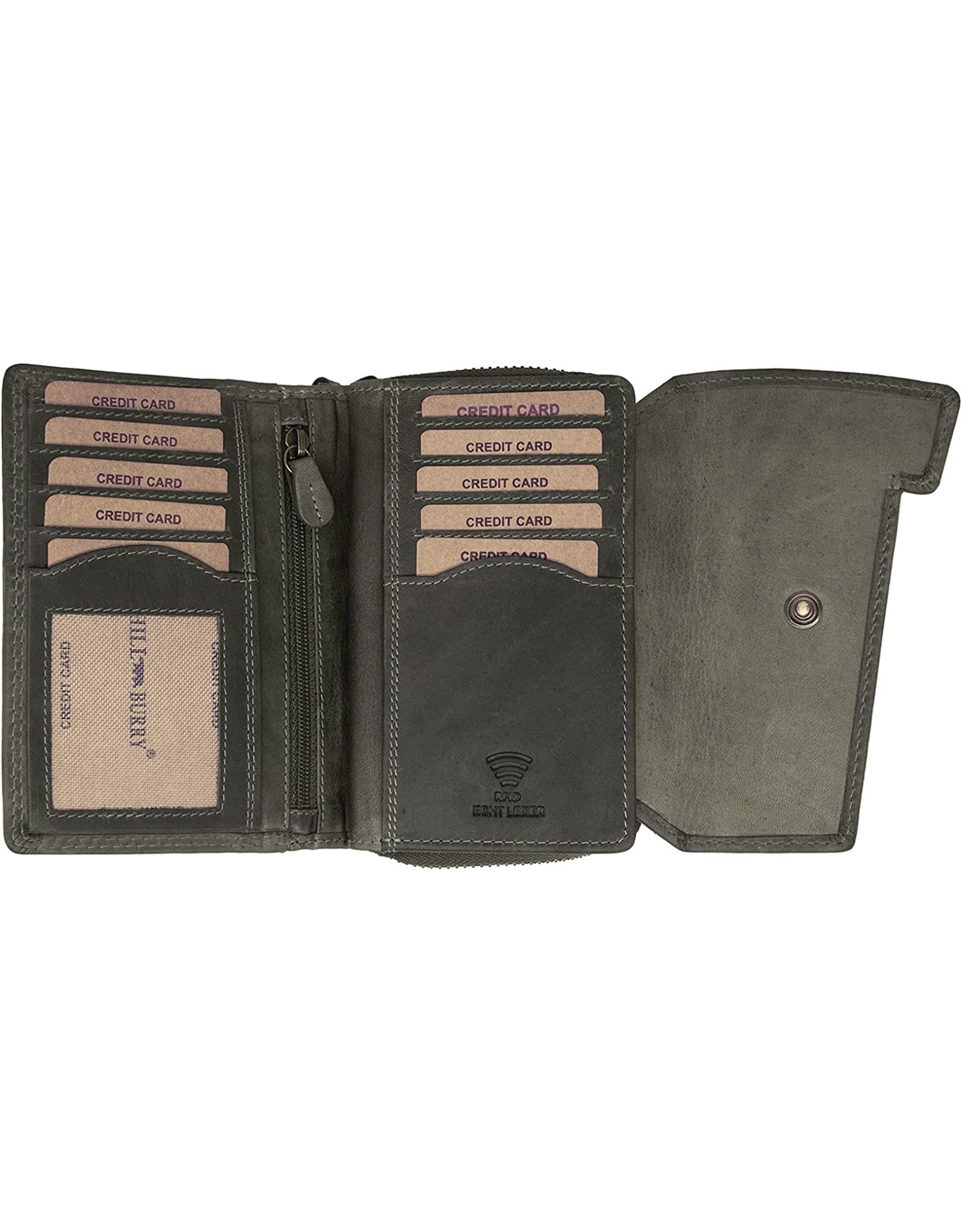 HillBurry Leather wallets - HillBurry Leather Wallet Grey  with RFID