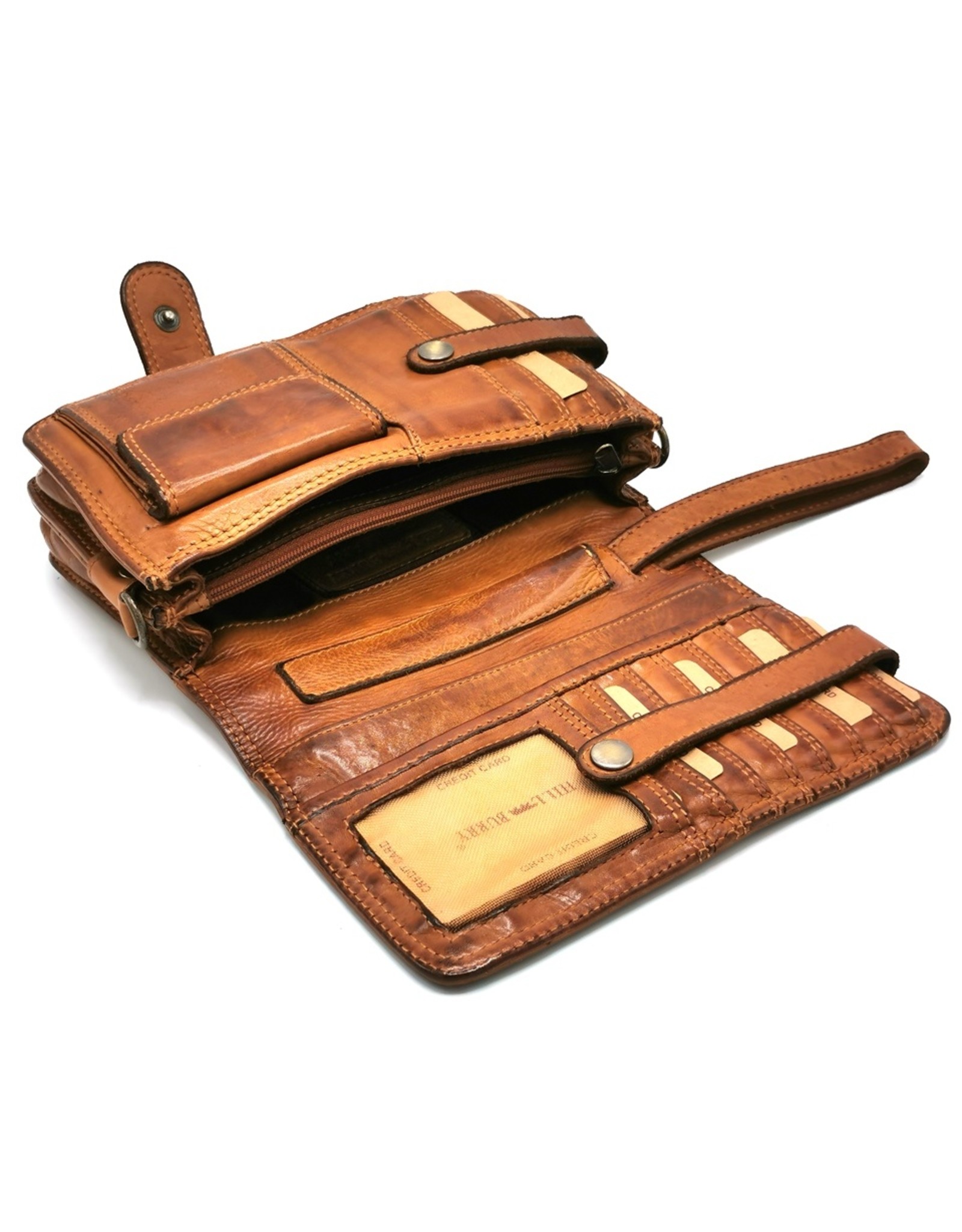 HillBurry Leather Festival bags, waist bags and belt bags - HillBurry Shoulder Bag-Wallet-Phone holder washed leather