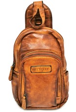 HillBurry Leather bags - Hillburry crossbody-sling bag washed leather cognac