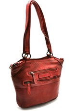 HillBurry Leren tassen - Hillburry Leren Shopper met lange dubbele hengsels rood