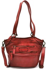 HillBurry Leren tassen - Hillburry Leren Shopper met lange dubbele hengsels rood