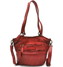 HillBurry Hillburry Leren Shopper met lange dubbele hengsels rood