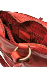 HillBurry Leren tassen - Hillburry Leren Shopper met lange dubbele hengsels rood