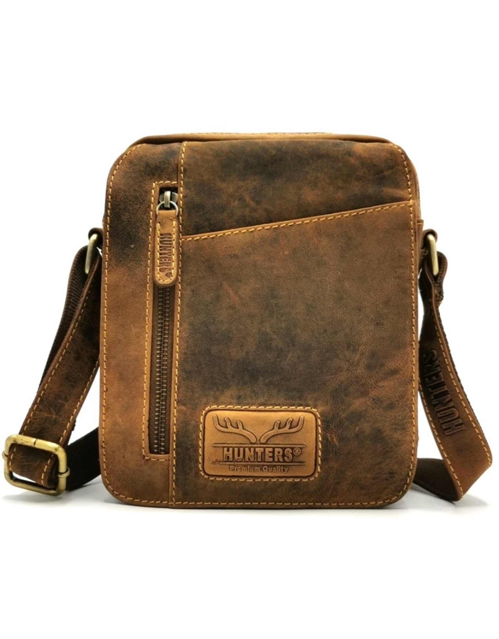 Hunters Leather bags - Hunters shoulder bag with long cover small