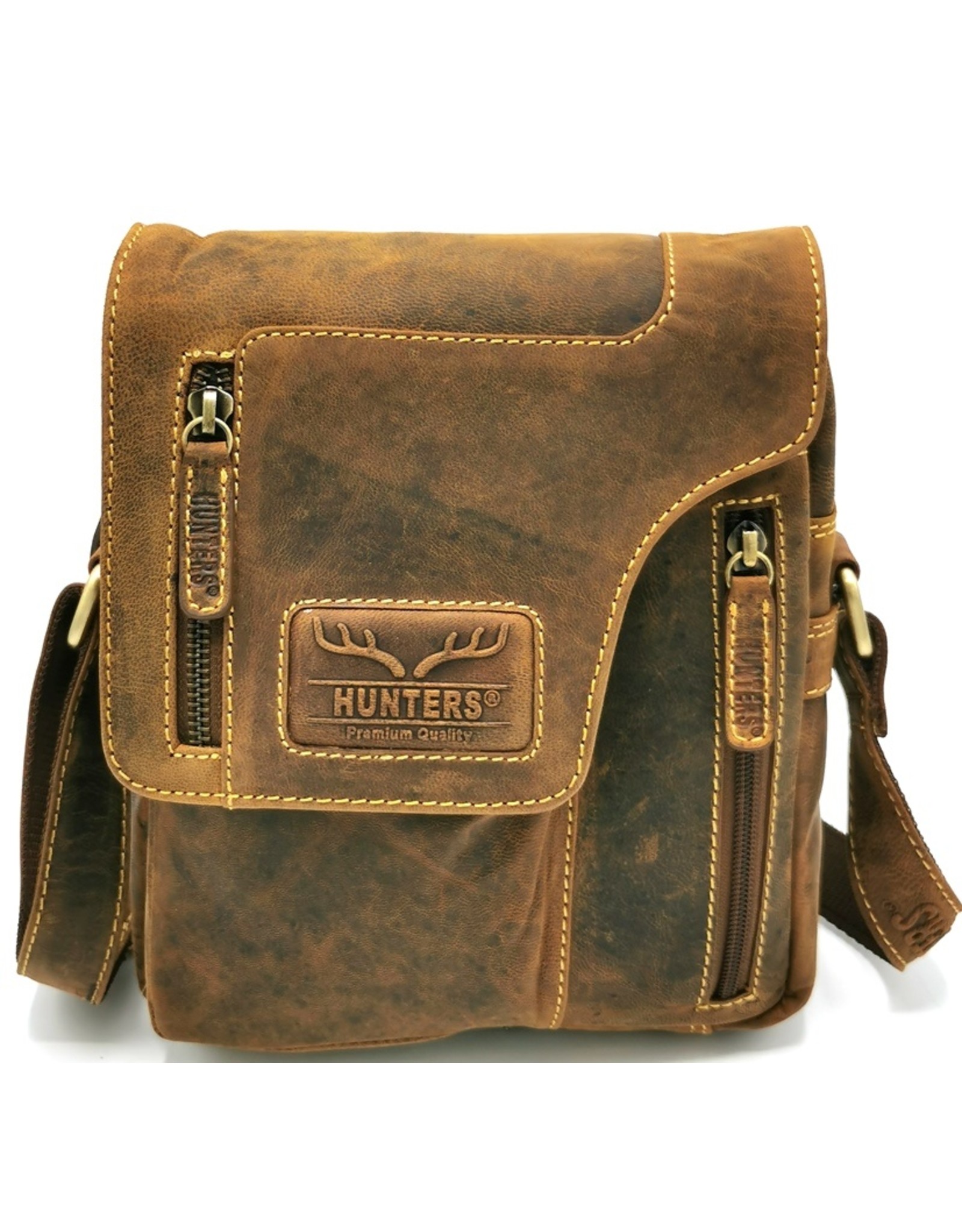 Hunters Leren Schoudertassen Leren crossbody tassen - Hunters Crossbody met Holster omslag