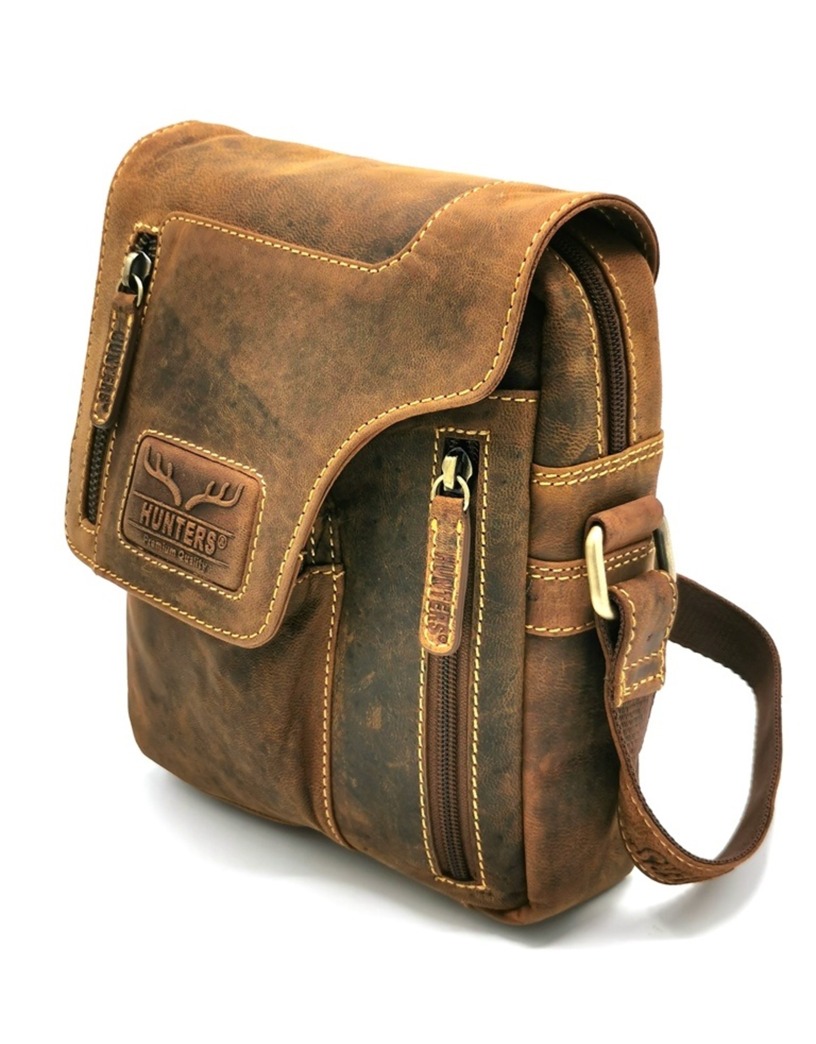 Hunters Leren Schoudertassen Leren crossbody tassen - Hunters Crossbody met Holster omslag