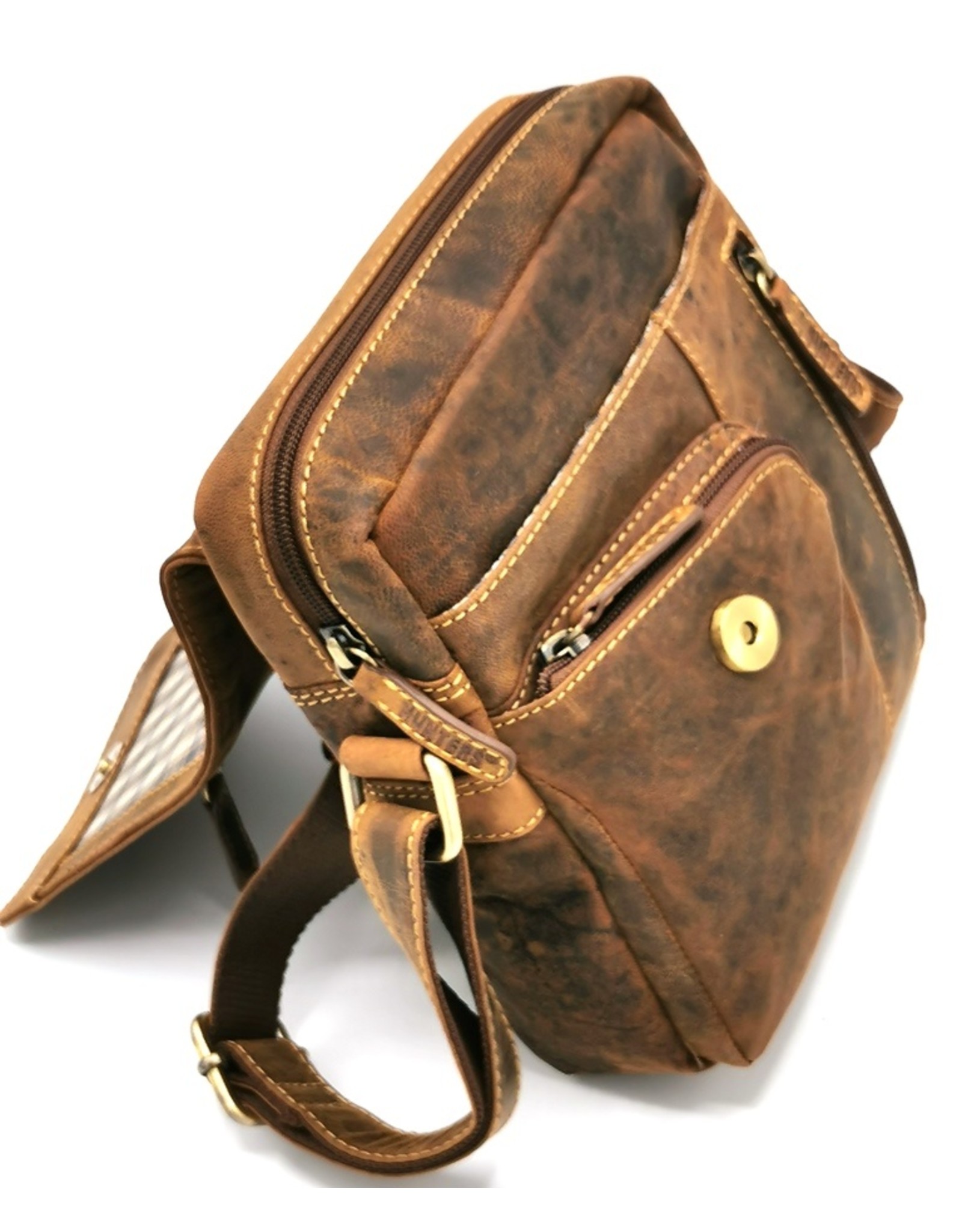 Hunters Leren Schoudertassen Leren crossbody tassen - Hunters Crossbody met Holster omslag