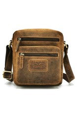 Hunters Leren schodertassen Leren crossbody tassen - Hunters crossbody Buffelleer vierkant (klein)