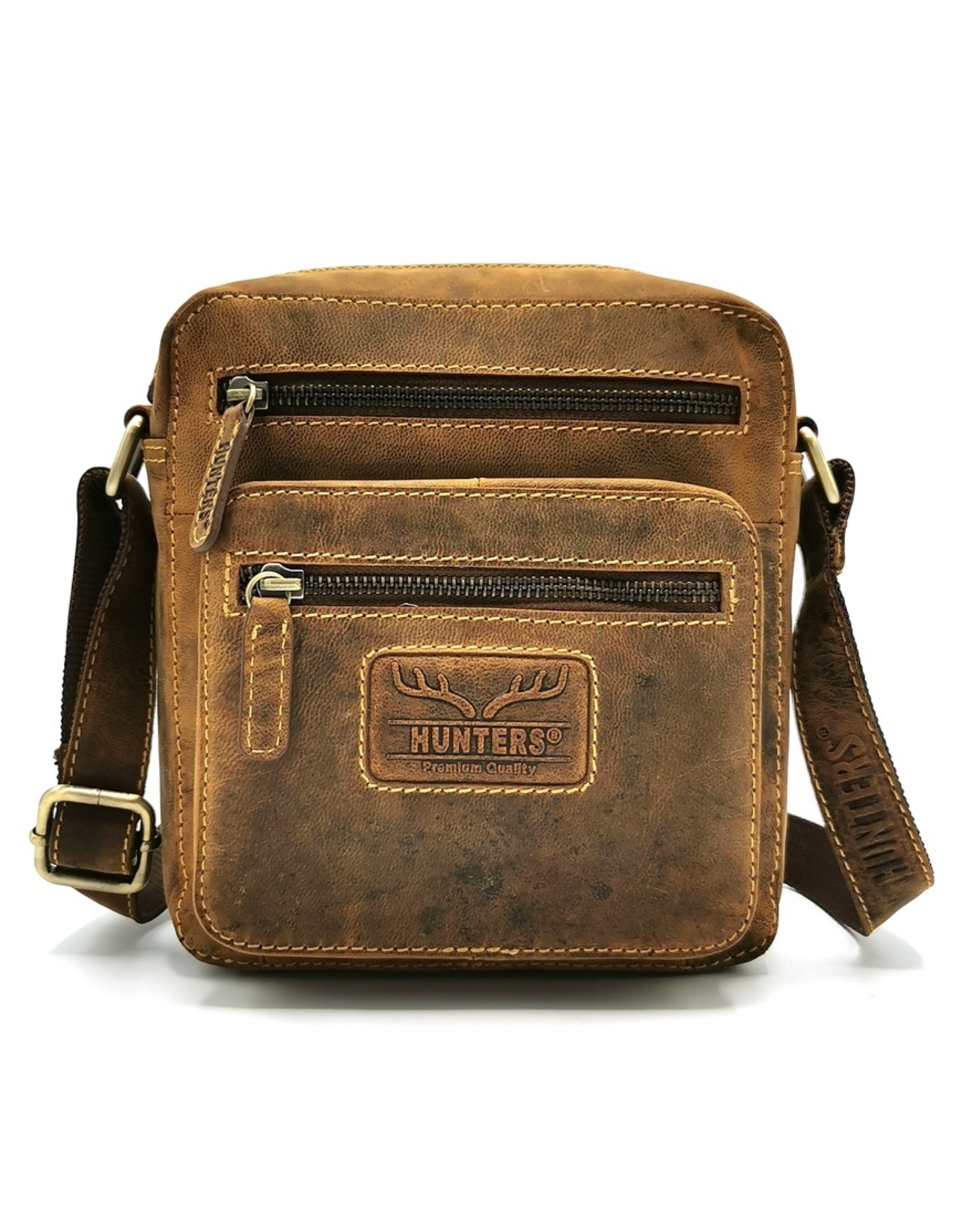 Hunters Leather shoulder bags Leather crossbody bags - Hunters crossbody Buffalo leather square (small)