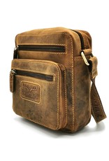 Hunters Leren schodertassen Leren crossbody tassen - Hunters crossbody Buffelleer vierkant (klein)