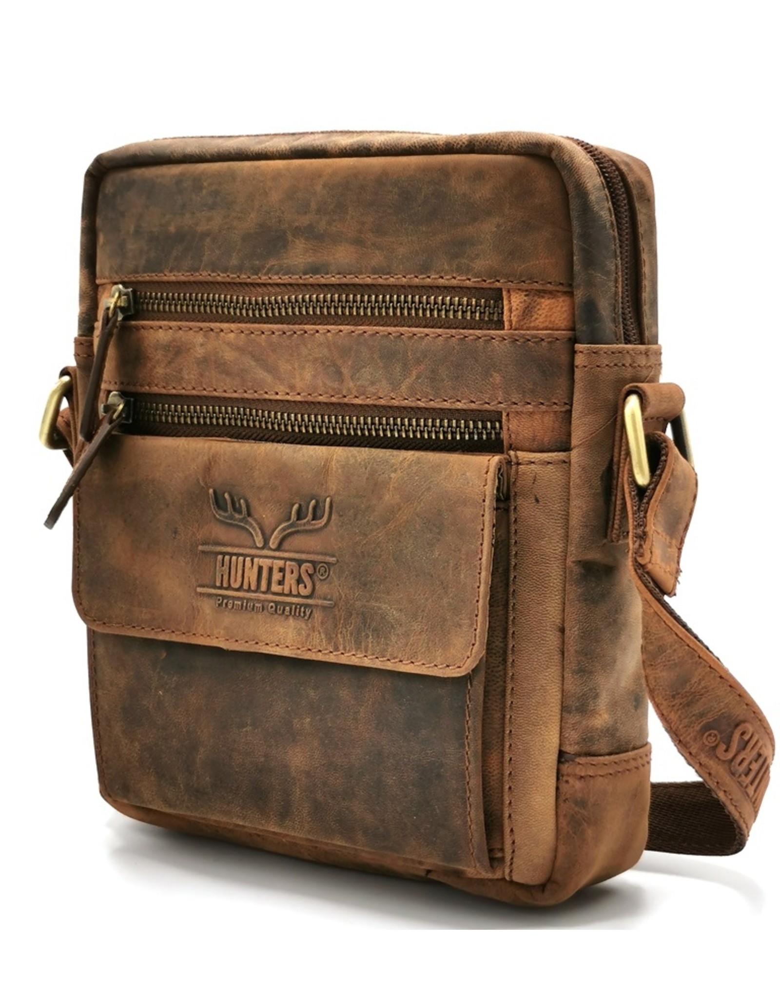 Hunters Leather bags - Hunters Leather Crossbody with pockets - Buffalo leather