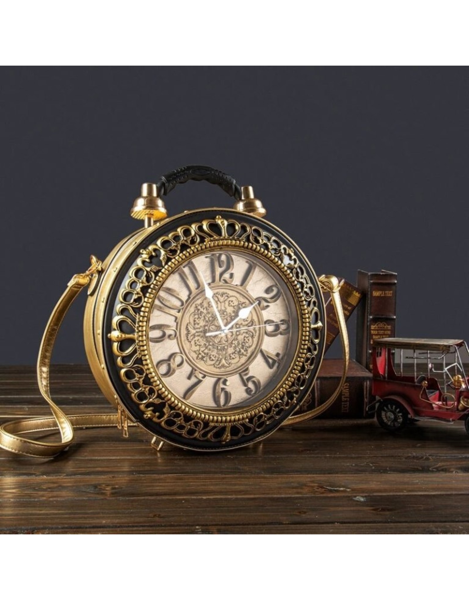 Magic Bags Fantasy bags - Clock bag with Working Clock Vintage Gold