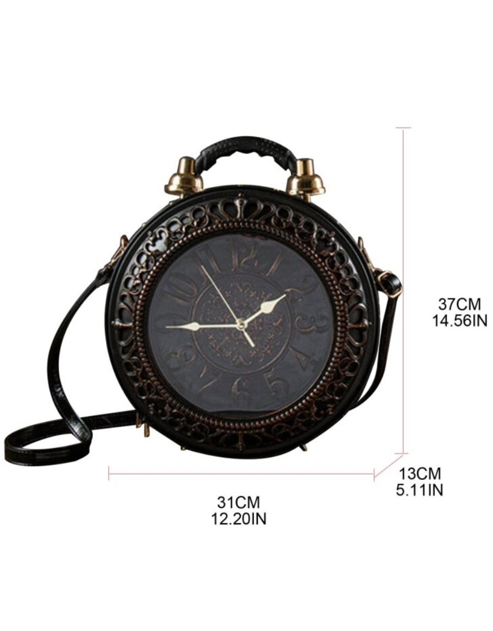 Magic Bags Fantasy bags - Clock bag with Working Clock Vintage Brown
