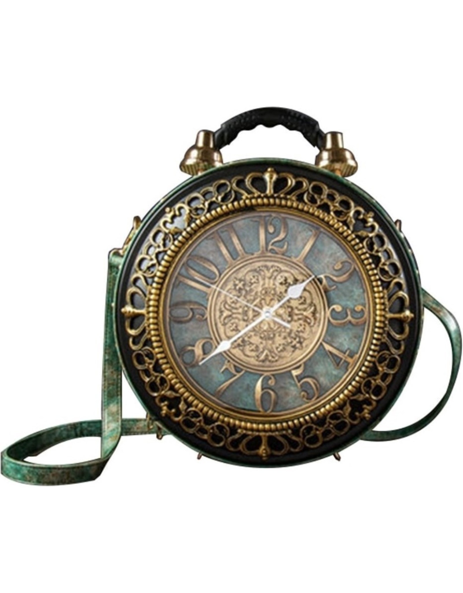 Magic Bags Fantasy tassen - Klok tas met Werkende Klok Vintage Groen