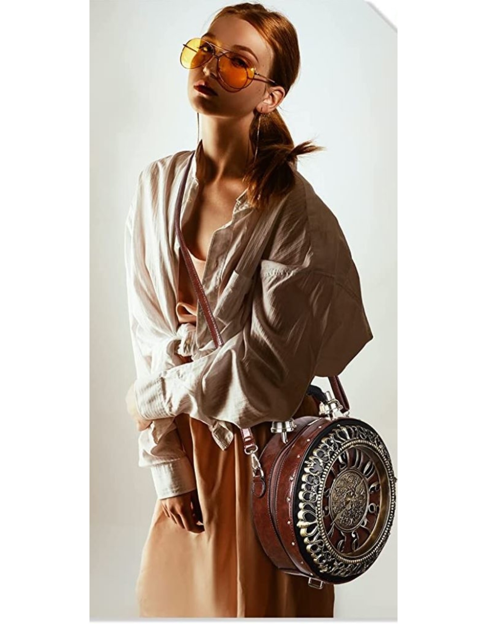 Magic Bags Fantasy bags - Clock bag with Working Clock Vintage Black large