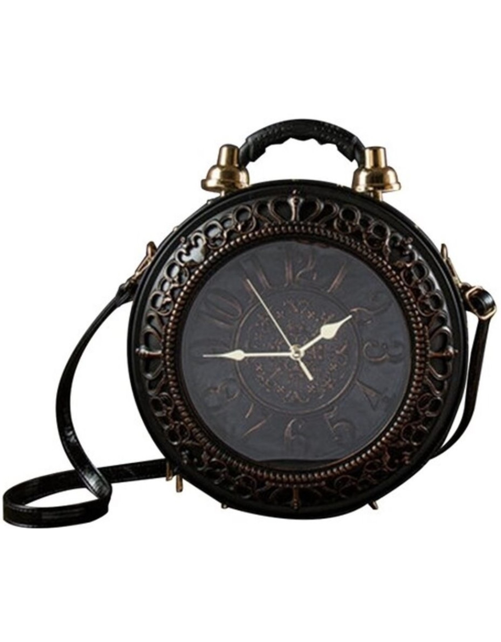 Magic Bags Fantasy bags - Clock bag with Working Clock Vintage Black large
