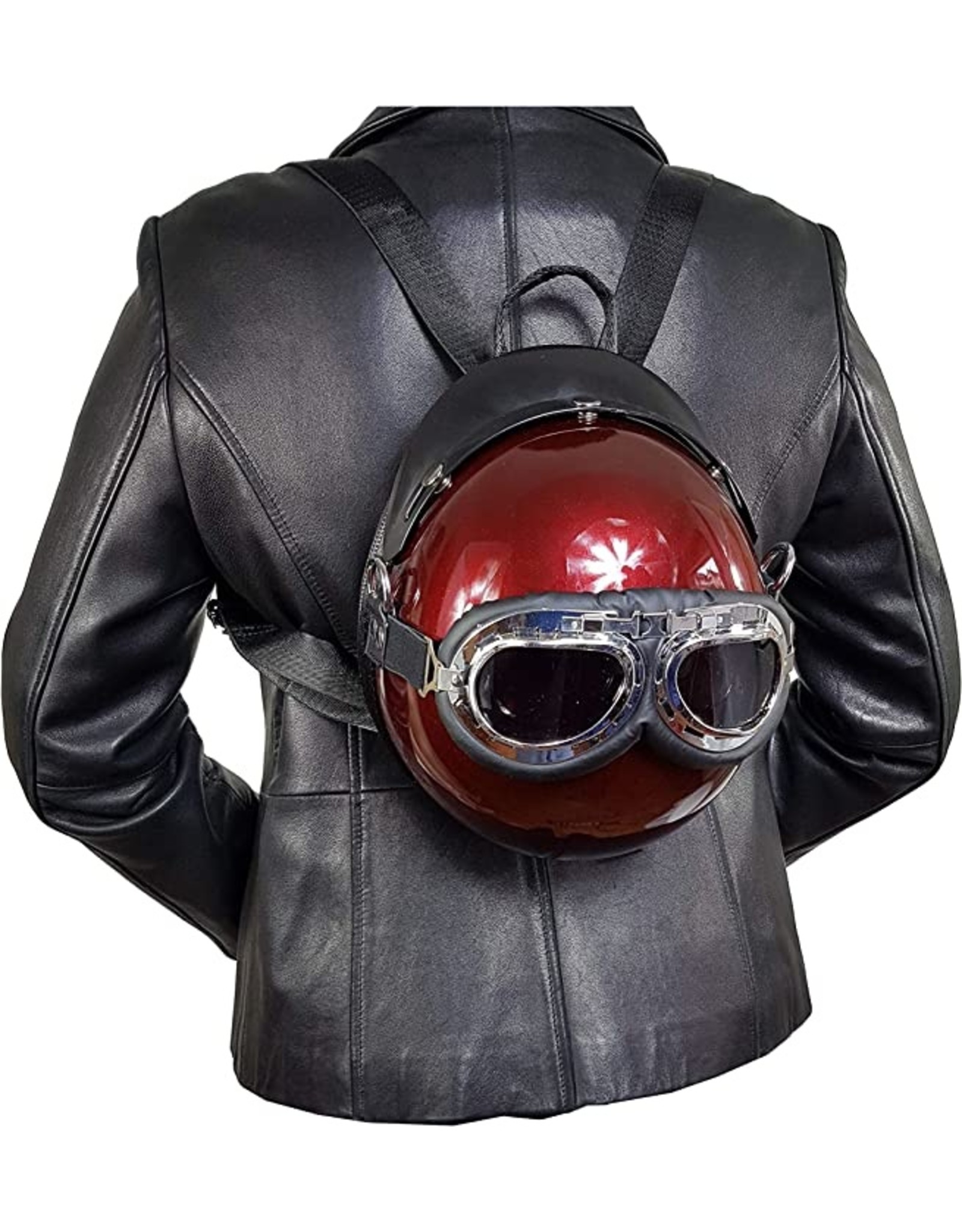 Magic Bags Fantasy tassen en portemonnees - Motorhelm rugtas met Ster en Tekst zwart-zilver