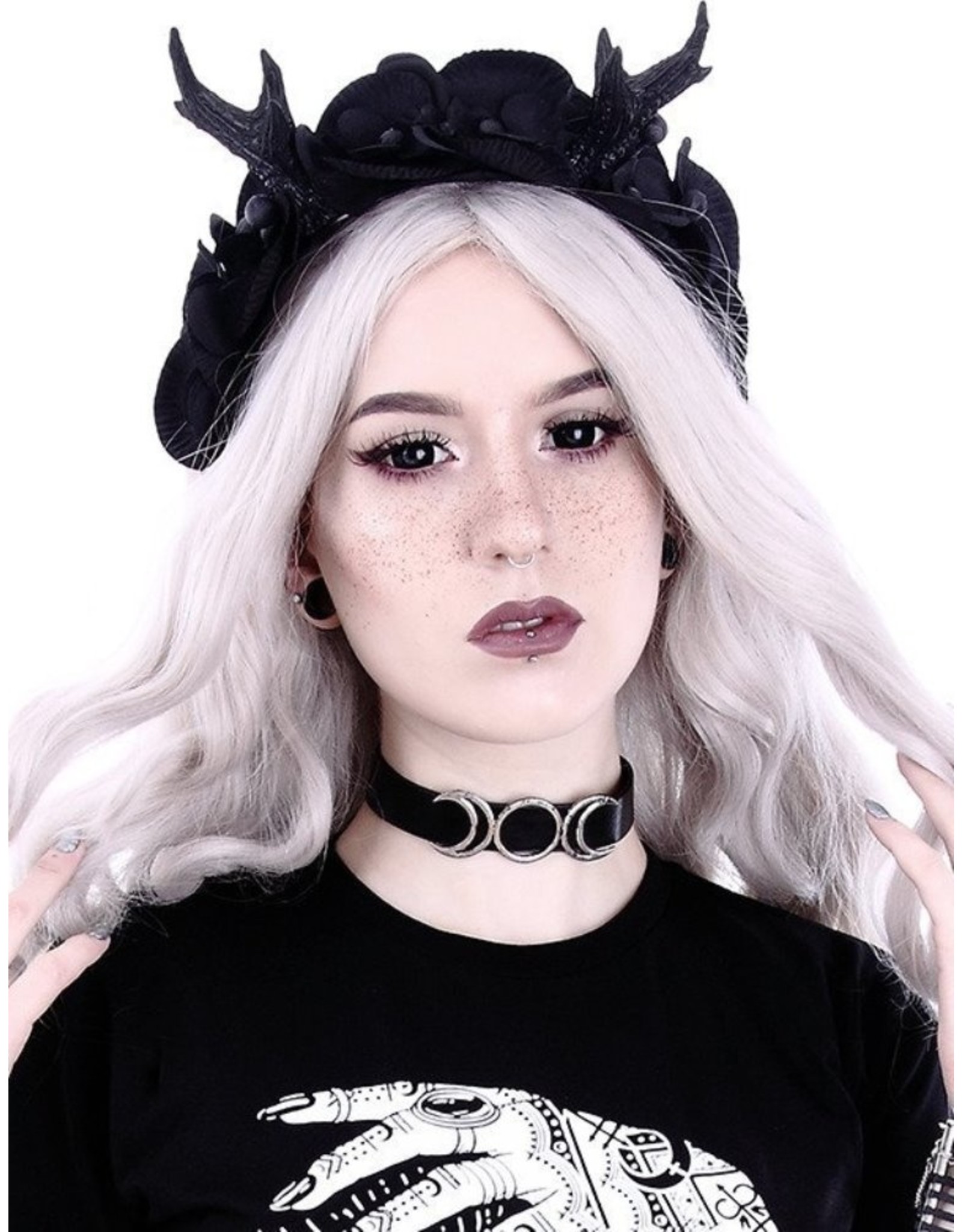 Restyle Gothic accessories - Cothic Moon Choker Triple Goddes Restyle