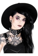 Restyle Gothic accessoires - Gothic Choker Moon en D-Ring Collar Restyle