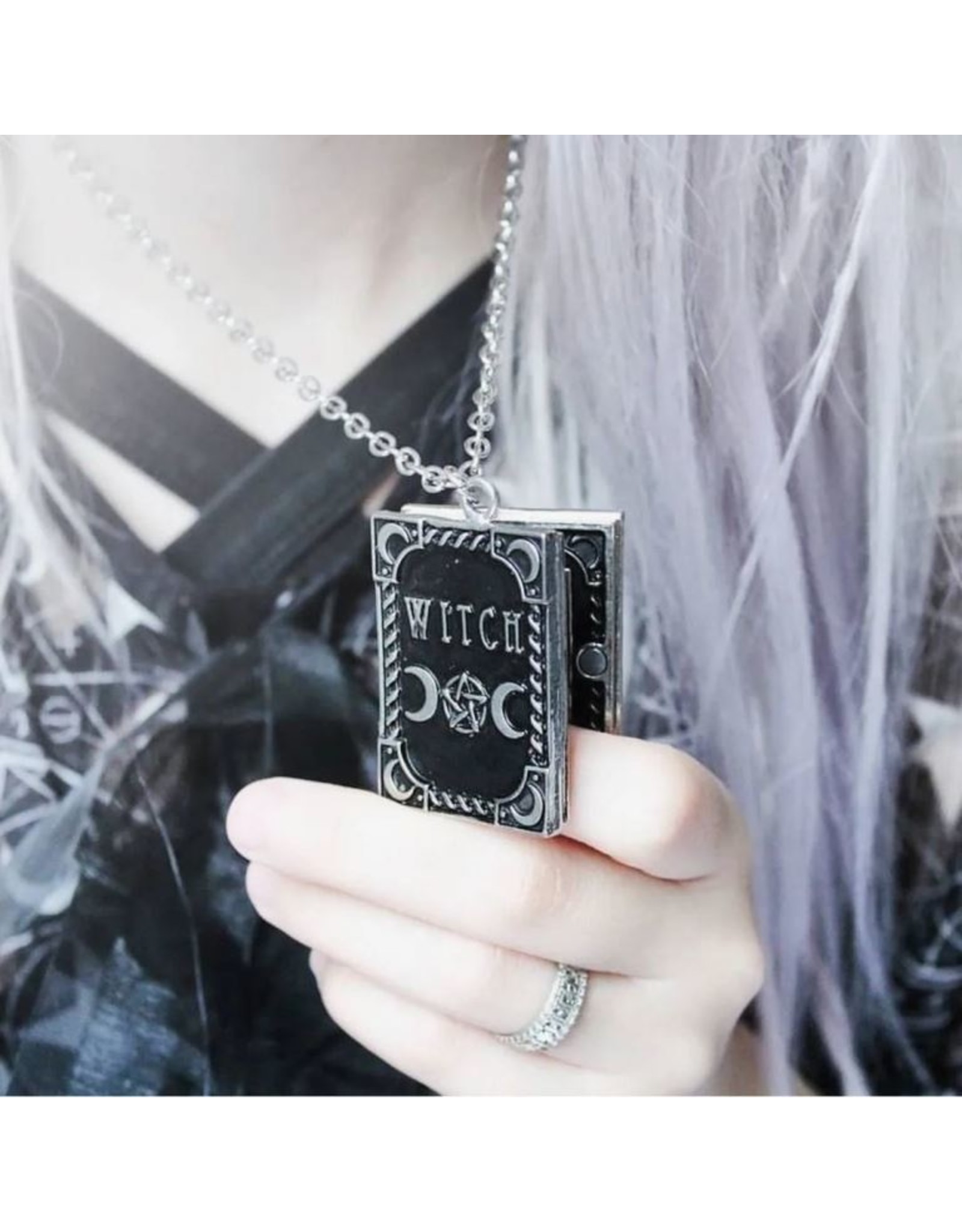 Restyle Jewellery - Witch Book Shaped Black Locket Restyle