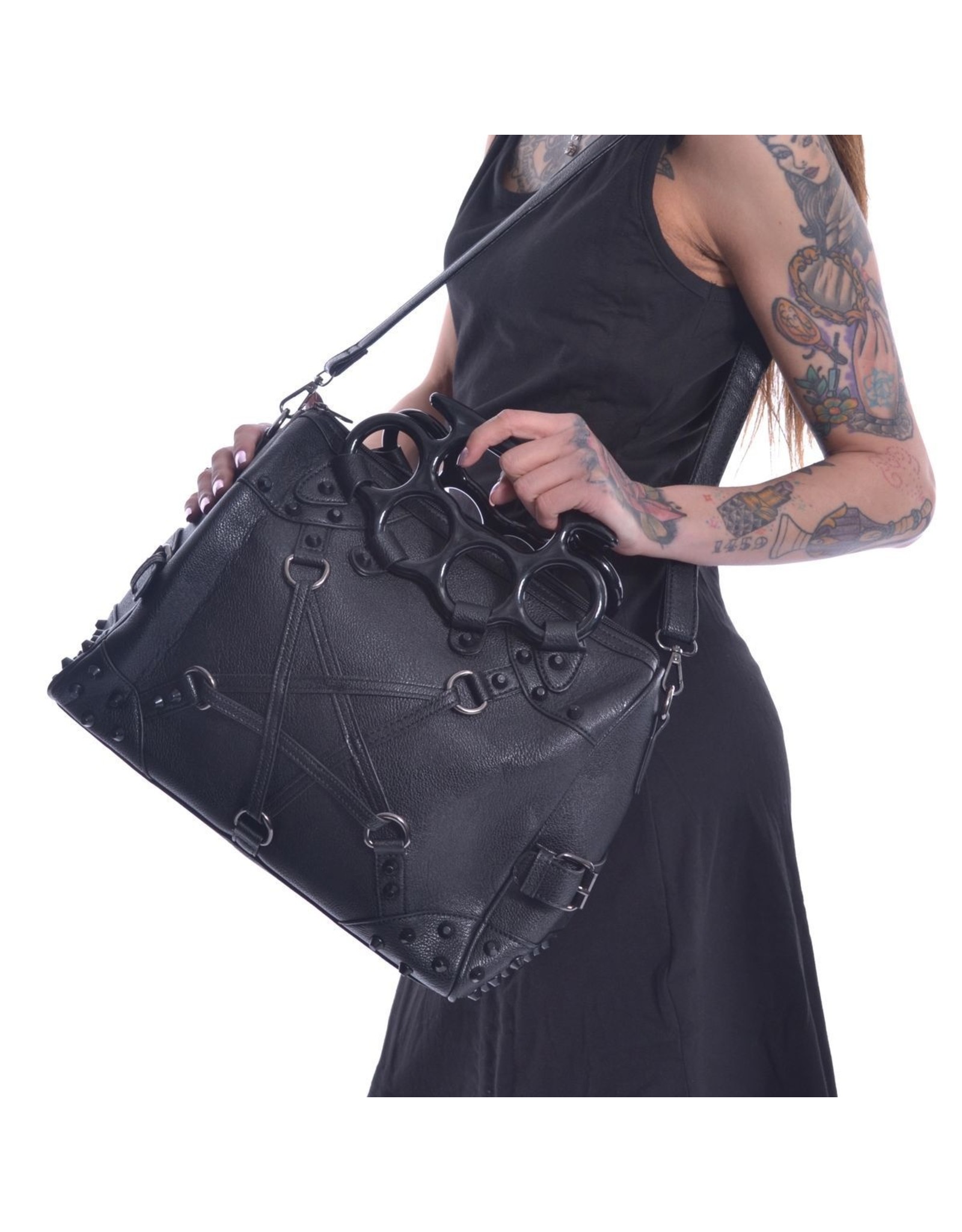 Poizen Industries Gothic bags Steampunk bags - Pentacult Boxing Bracket Handbag Vixxsin