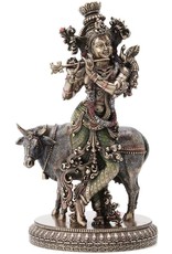 Veronese Design Giftware Figurines Collectables - Krishna with Sacred Cow Veronese Design