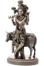 Veronese Design Giftware Figurines Collectables - Krishna with Sacred Cow Veronese Design