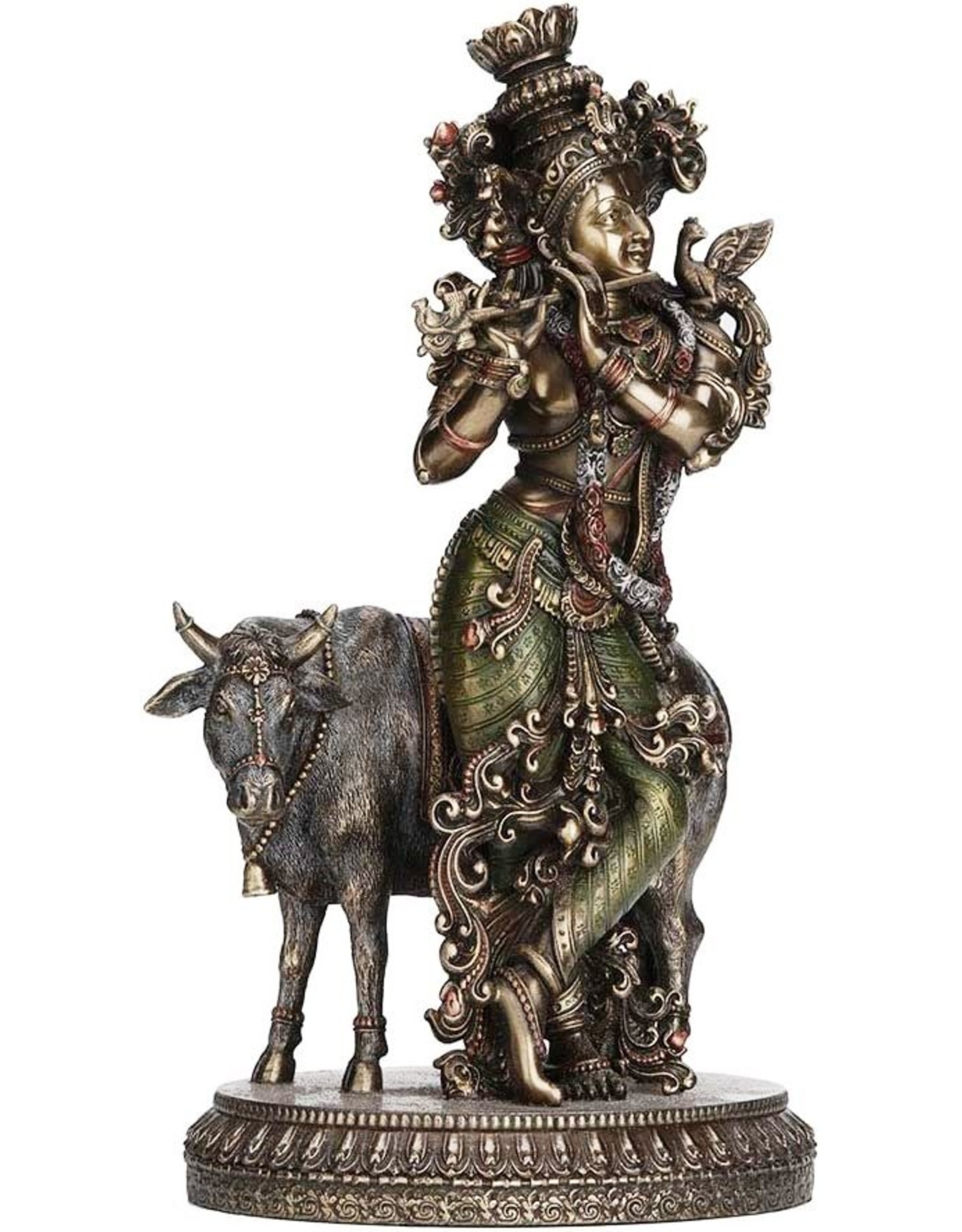 Veronese Design Giftware Figurines Collectables - Krishna with Sacred Cow Veronese Design