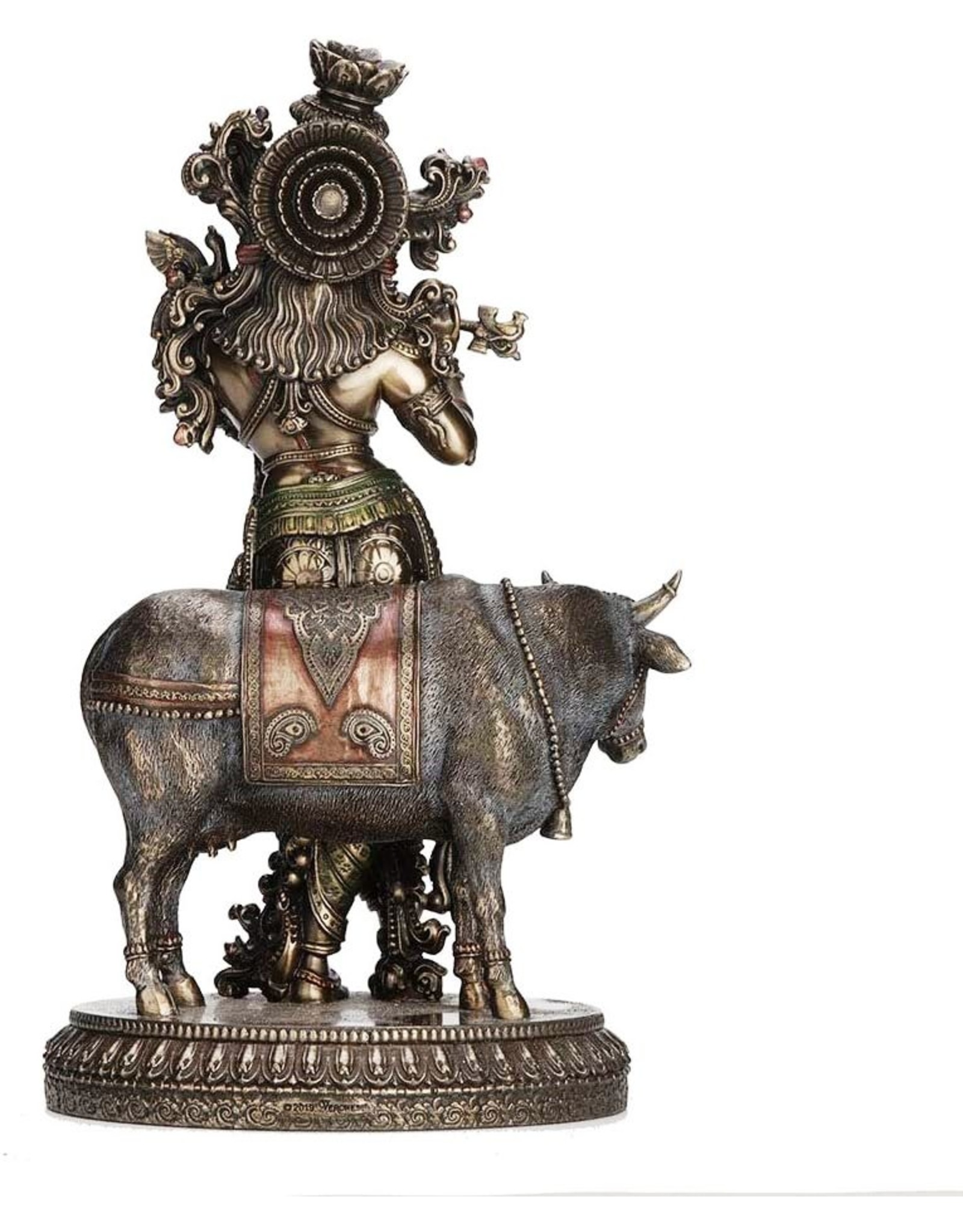 Veronese Design Giftware Figurines Collectables - Krishna with Sacred Cow Veronese Design